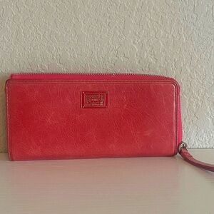 poppy coach red leather wallet